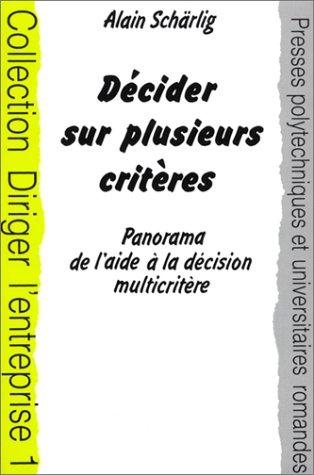 Couverture : Décider sur plusieurs critères