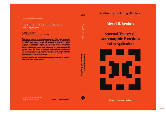 Couverture : Spectral theory of automorphic functions and its applications