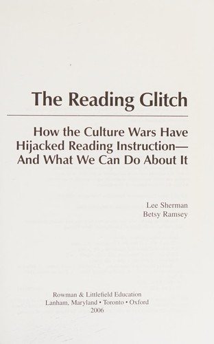 Couverture : The reading glitch