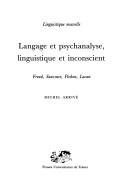 Couverture : Langage et psychanalyse, linguistique et inconscient