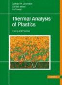 Couverture : Thermal Analysis of Plastics