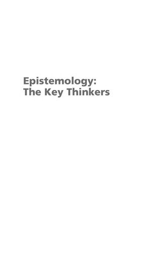 Couverture : Epistemology: The Key Thinkers