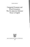 Couverture : Categorial grammar and word-formation
