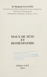 Couverture : Maux de tête et homéopathie