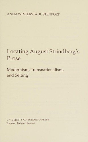 Couverture : Locating August Strindberg's prose