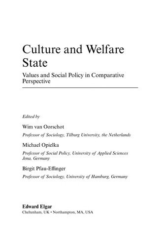 Couverture : Culture and welfare state
