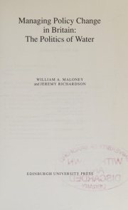 Couverture : Managing policy change in Britain