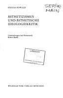Couverture : Ästhetizismus und ästhetische Ideologiekritik