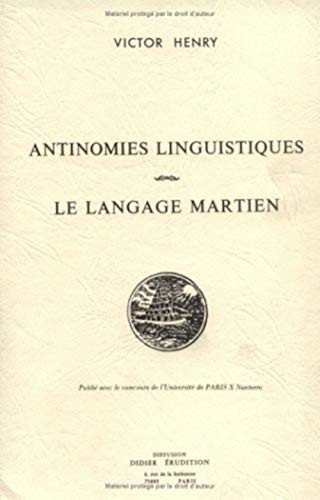 Couverture : Antinomies Linguistiques - Le Langage Martien