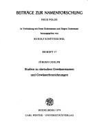Couverture : Studien zu slavischen Gewässernamen und Gewässerbezeichnungen