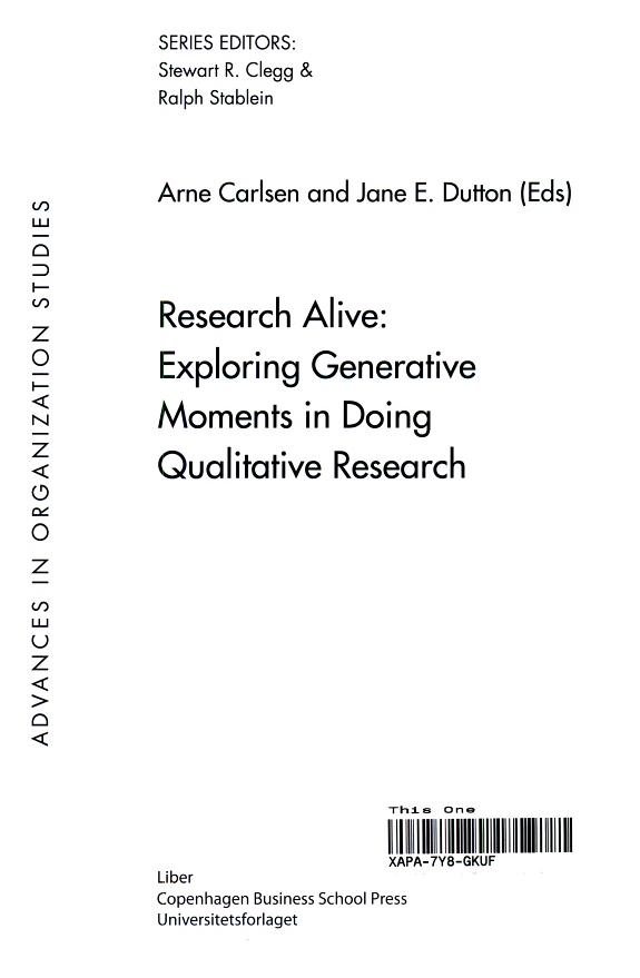 Couverture : Research alive