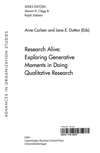 Couverture : Research alive