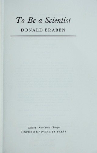 Couverture : To be a scientist