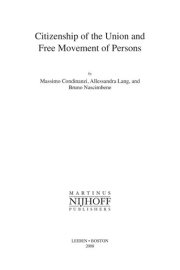 Couverture : Citizenship of the Union and free movement of persons