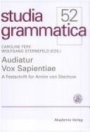 Couverture : Audiatur vox sapientiae
