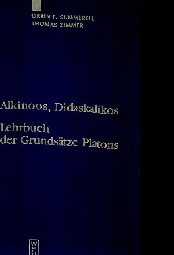 Couverture : Alkinoos, Didaskalikos