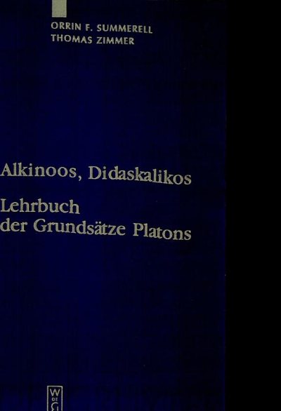 Couverture : Alkinoos, Didaskalikos
