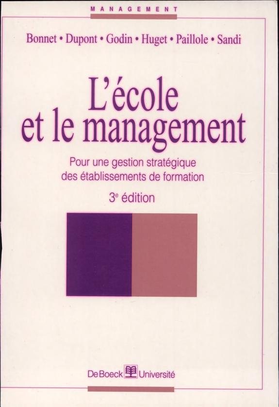 Couverture : L'école et le management