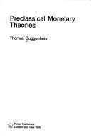Couverture : Preclassical monetary theories