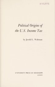 Couverture : Political origins of the U.S. income tax