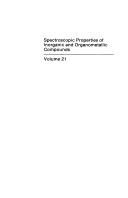 Couverture : Spectroscopic Properties of Inorganic and Organometallic Compounds (Specialist Periodical Report Volume 21)