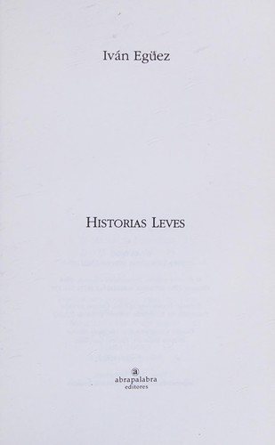 Couverture : Historias leves