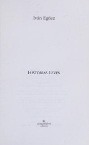 Couverture : Historias leves