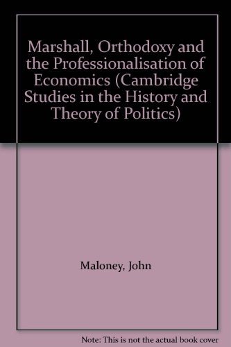 Couverture : Marshall, orthodoxy and the professionalisation of economics