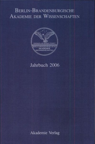 Couverture : Berlin-Brandenburgische Akademie Der Wissenschaften
