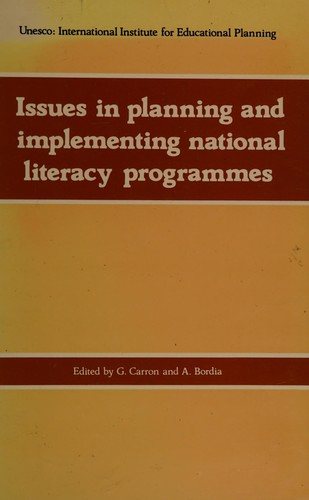 Couverture : Issues in planning and implementing national literacy programmes
