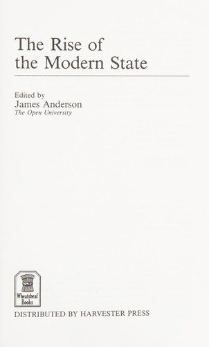 Couverture : The Rise of the modern state