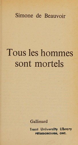 Couverture : Tous les hommes sont mortels