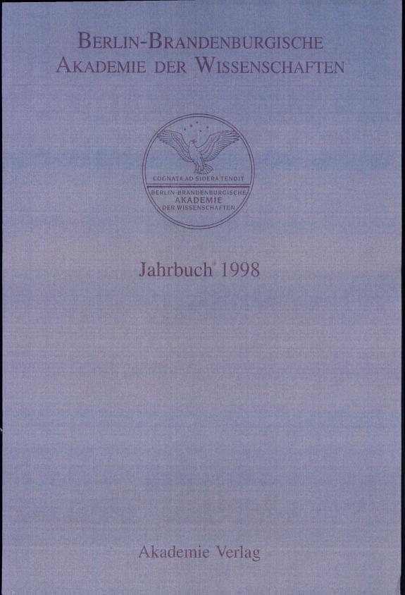 Couverture : Jahrbuch 1998