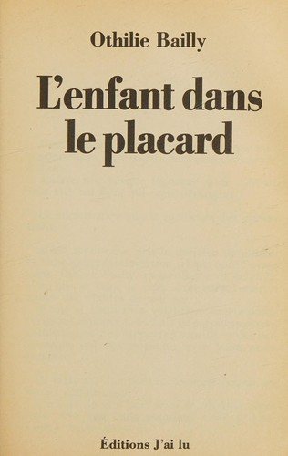Couverture : L'enfant dans le placard
