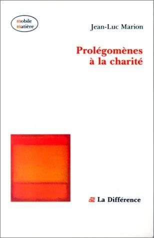 Couverture : Prolégomènes à la charité