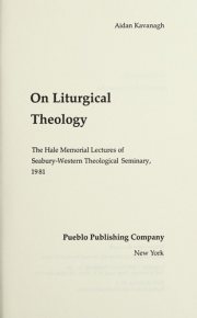 Couverture : On liturgical theology