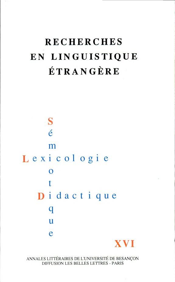 Couverture : Sémiotique, lexicologie, didactique