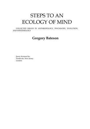 Couverture : Steps to an Ecology of Mind