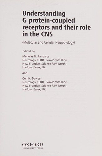 Couverture : Understanding G protein-coupled receptors and their role in the CNS