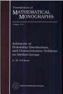 Couverture : Arithmetic of probability distributions, and characterization problems on Abelian groups
