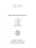 Couverture : Papers in Philippine linguistics.