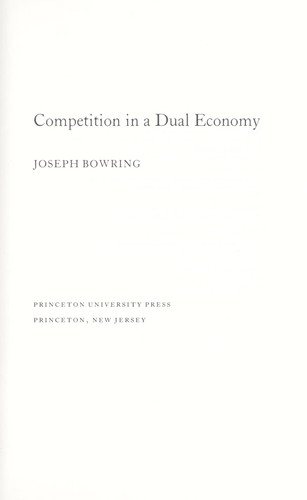 Couverture : Competition in a dual economy
