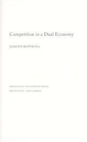 Couverture : Competition in a dual economy