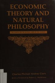 Couverture : Economic theory and natural philosophy
