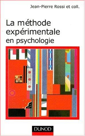 Couverture : La méthode expérimentale en psychologie