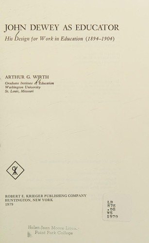 Couverture : John Dewey as educator