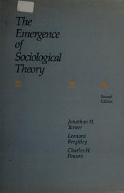 Couverture : The emergence of sociological theory