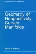 Couverture : Geometry of nonpositively curved manifolds