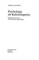 Couverture : Psychologie als Kulturdiagnose
