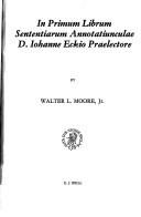 Couverture : In primum librum sententiarum annotatiunculae